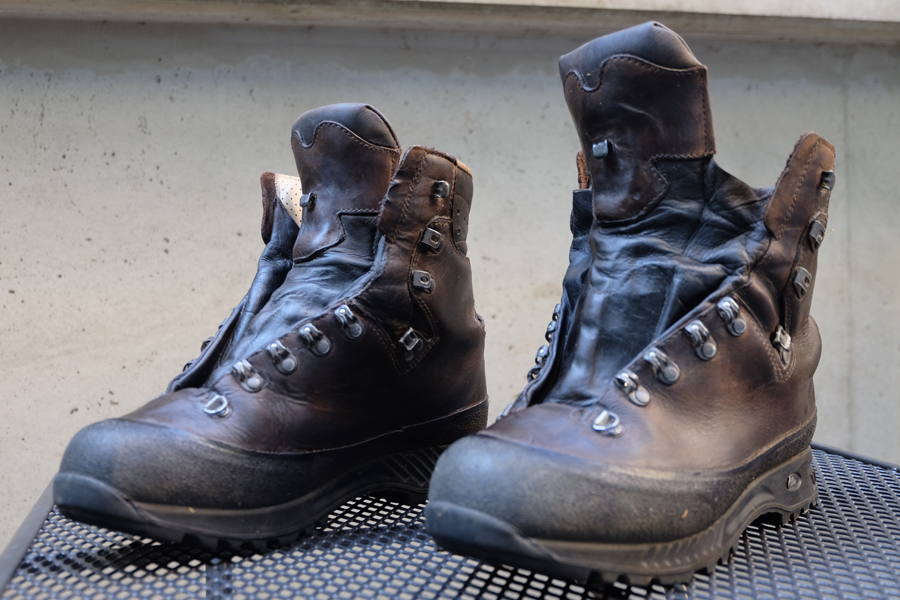 Frisch gewachste Wanderstiefel Frisch gewachste Wanderstiefel