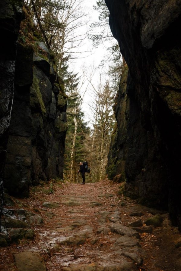 Felsschlucht im Elbsandsteingebirge