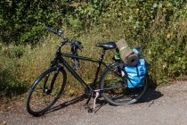 Kleines Gepäck für die Radtour mit Tarp