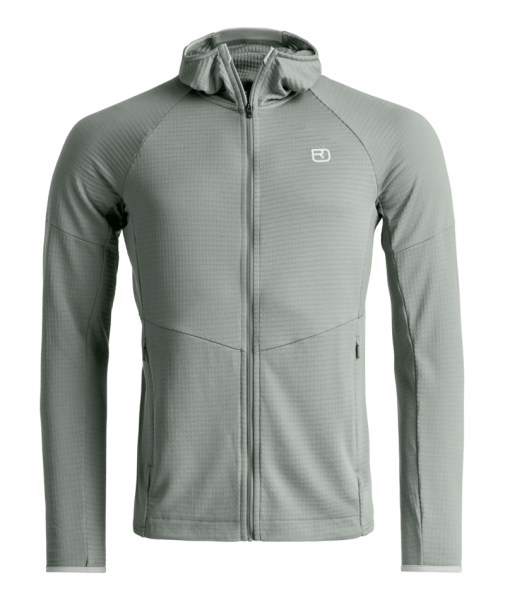 Fleece Light Grid Hoody Green Sage