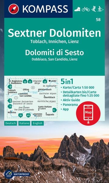 Wanderkarte 58 Sextner Dolomiten