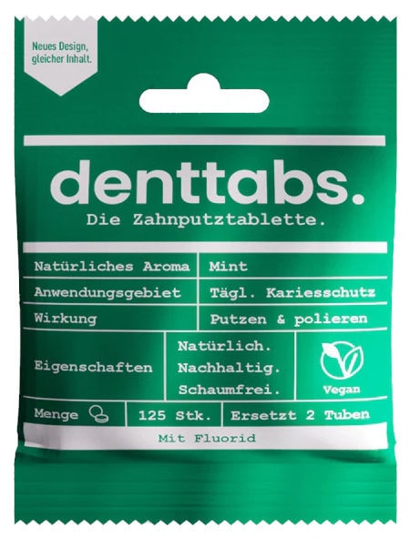 Zahnputztabletten mit Fluorid - 125 Stück