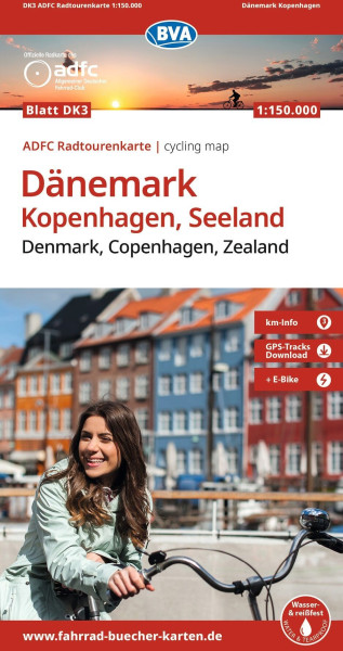 ADFC-Radtourenkarte Dänemark/Kopenhagen/Seeland 1:150.000