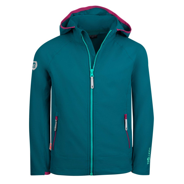 Girls Kvalvika Jacket Smaragd/ Pink