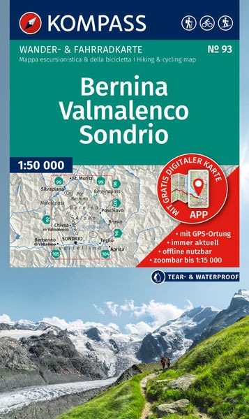 Wanderkarte Bernina, Valmalenco, Sondrio