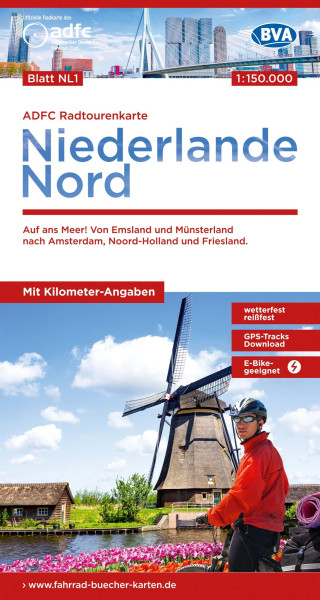 ADFC-Radtourenkarte Niederlande Nord 1:150.000