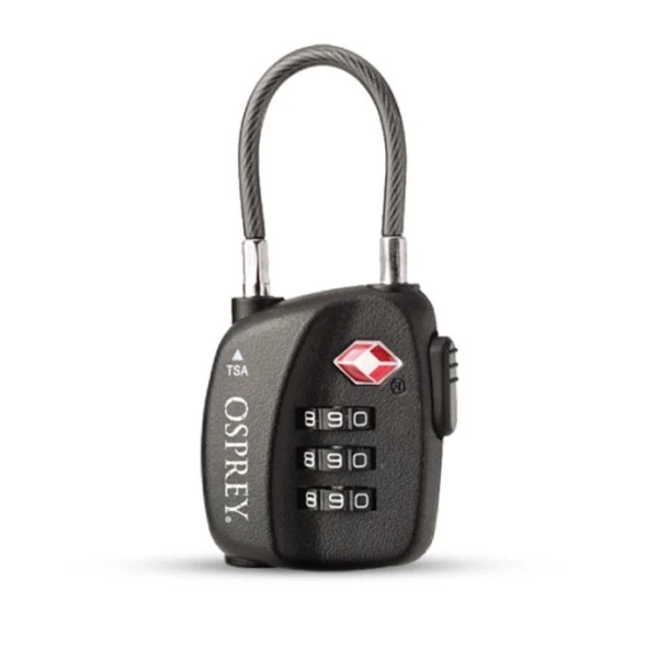 TSA 3 Dial Cable Lock - Black