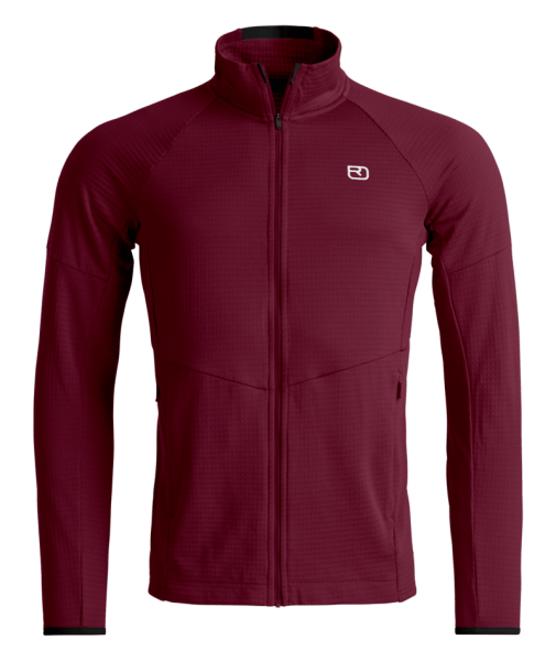 Fleece Light Grid Jacket Red Malbec