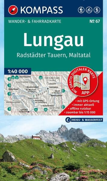 Wanderkarte Lungau, Radstädter Tauern, Maltatal