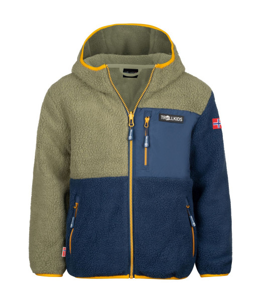 Kids Aurlandsfjord Jkt - moss/blue/yellow