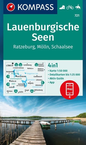 Wanderkarte 721 - Lauenburgische Seen, Ratzeburg, Mölln, Schaalsee