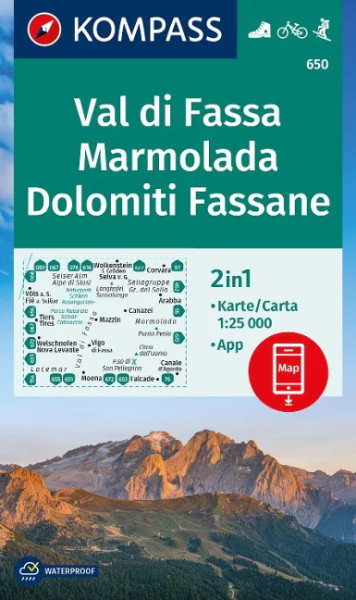 WK 650 Val di Fassa, Marmolada, Dolomiti Fassane 1:25.000