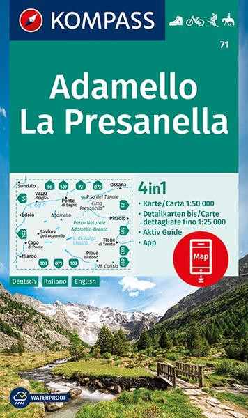 Wanderkarte Adamello, La Presanella