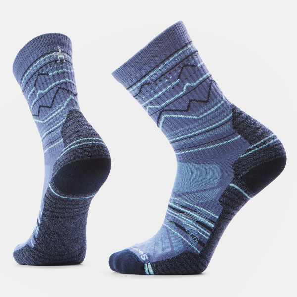 Hike Mountain Range Pattern Crew Socks - Nightfall Blue