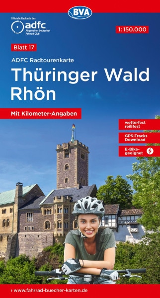Thüringer Wald / Rhön Fahrradkarte, Auflage 2020