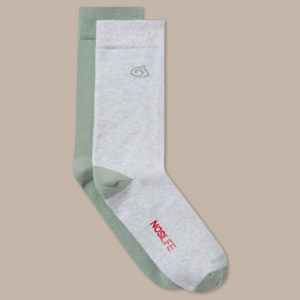 Nosilife Two Pack Socks Grey/Green