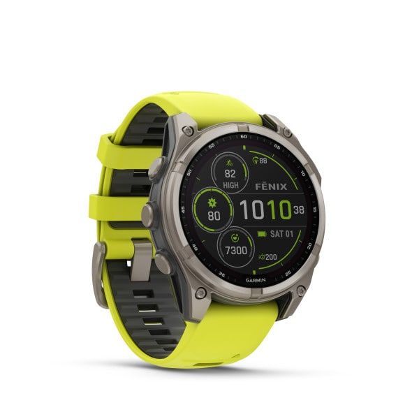 Fenix 8 47mm SOLAR Sapphire Graphit/Titanium - Armband Yellow