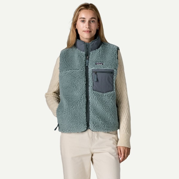 Classic Retro X Vest Woman Blue Sage
