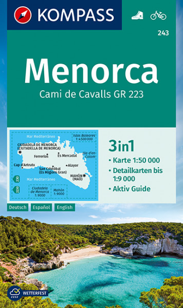 Wanderkarte Menorca 3-in-1