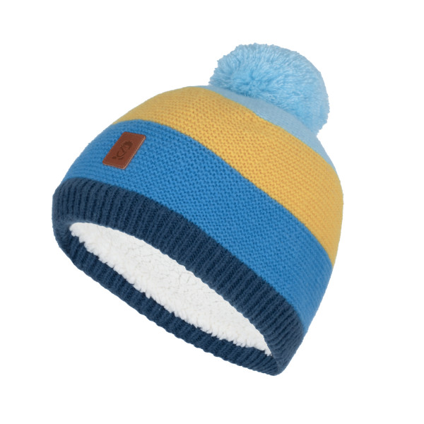 Kids Gryllefjord Bobble Cap Blue/Mango