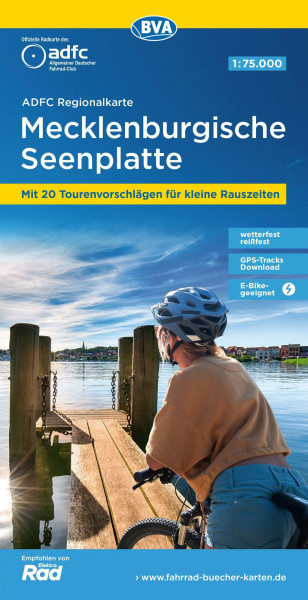 Mecklenburgische Seenplatte Fahrradkarte , Auflage 2020