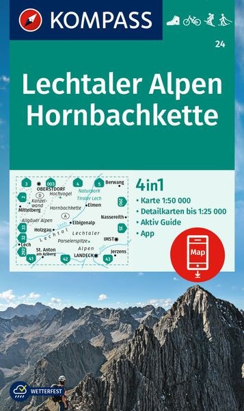 Wanderkarte 24 - Lechtaler Alpen, Hornbachkette