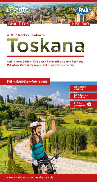 Toskana - ADFC-Radtourenkarte 1:150.000