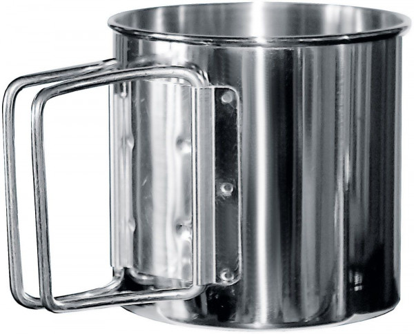 Edelstahlbecher Faltgriff 350ml