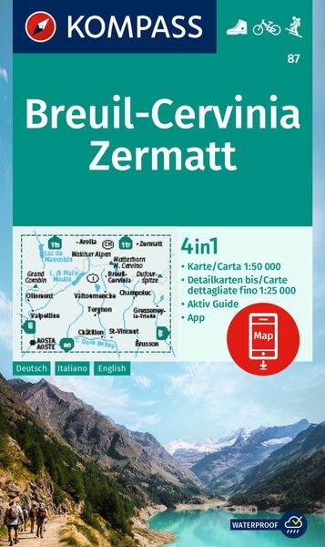 Wanderkarte 87 - Breuil-Cervinia, Zermatt