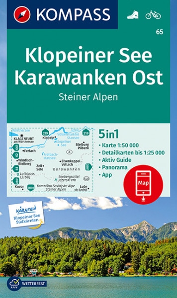 Wanderkarte Klopeiner See, Karawanken Ost, Steiner Alpen