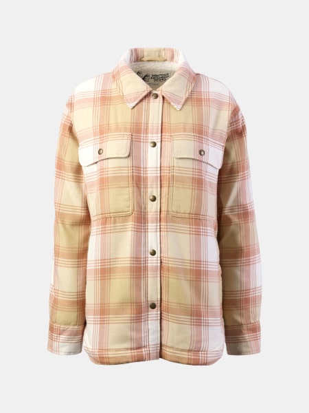 Ridgefield Sherpa Flannel Shirt W Light Oak/Papyrus
