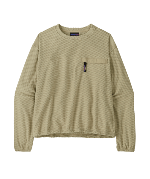 Textured Fleece Crew W Weathered Stone