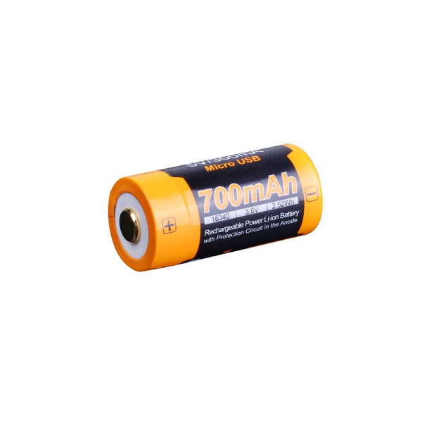 Fenix Akku 16340 700mAh mit Micro USB Anschluss